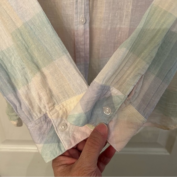 Rails Charli Pastel‎ Buffalo Linen Button Down shirt Size L - Picture 4 of 10